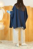 Oversized Sweatshirt Zip Cape Navy /5=